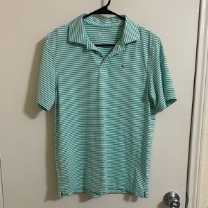 EUC Vineyard Vines Boys Perfromance Striped Short Sleeve Polo XL